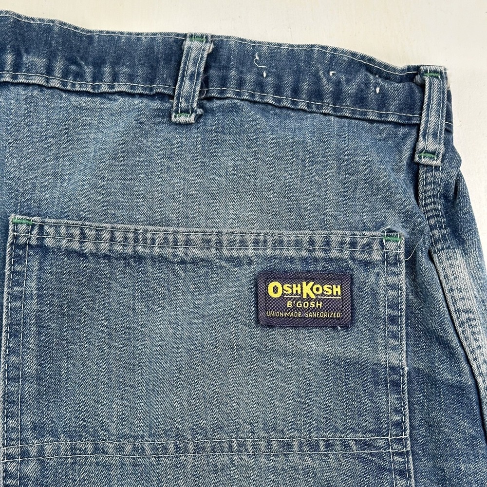 VTG OshKosh Carpenter Pants Mens Blue Jeans 46x28 Sanforized Union Made USA - Picture 7 of 13